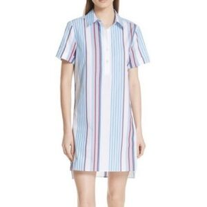 Equipment Striped Short Sleeve Shirt Dress